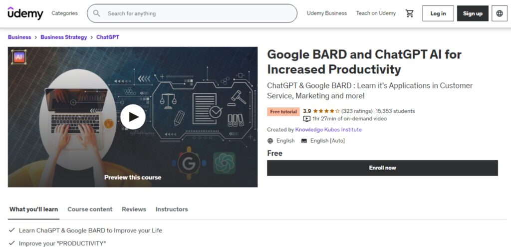 Udemy Google Bard Course